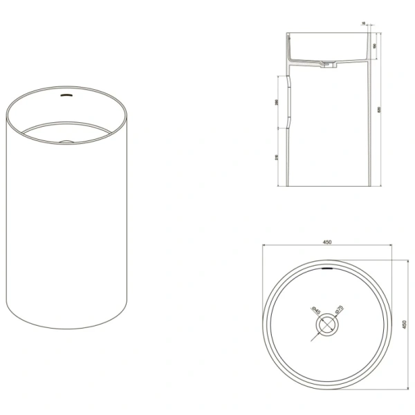 раковина напольная 45х45 см nt bagno siena nt609