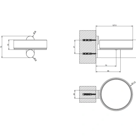 мыльница gessi gessi316 54702#239 настенная, черная, цвет steel brushed