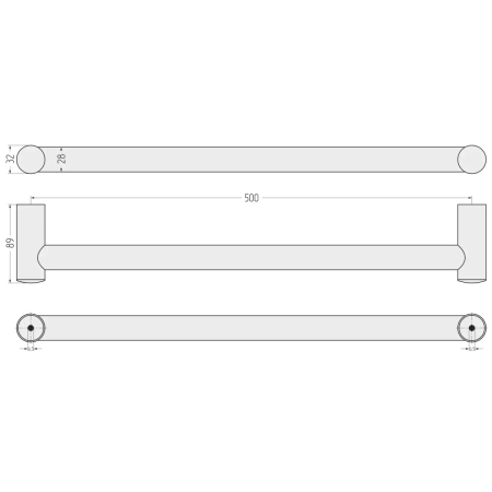 поручень 53,2 см белый глянец сунержа 12-3012-0500