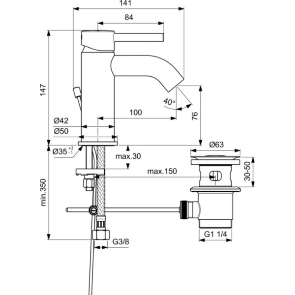 смеситель для раковины ideal standard ceraline bc203u5