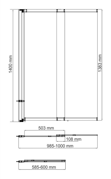 шторка на ванну wasserkraft main 41s02-100 lm профиль цвет хром стекло матовое