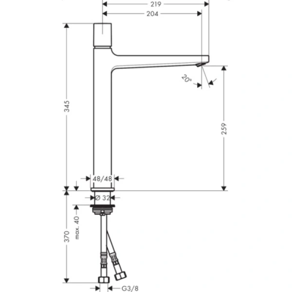 смеситель для раковины с донным клапаном hansgrohe metropol select 32572000