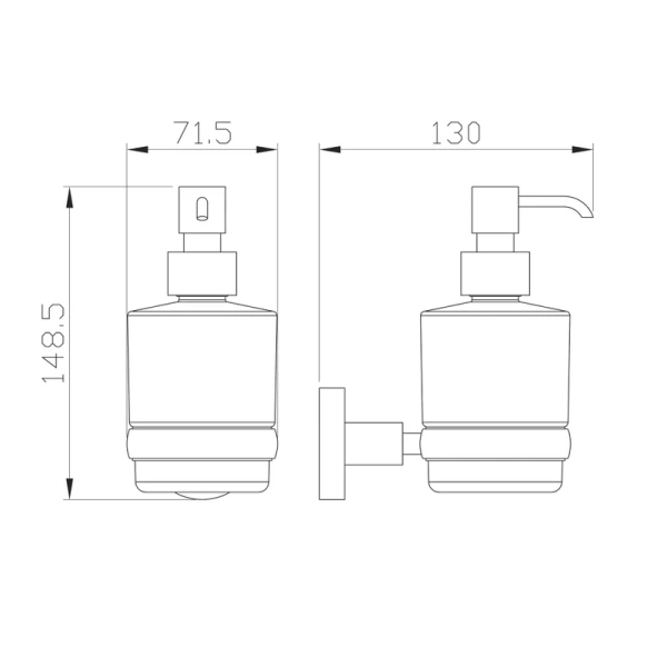 Дозатор для мыла Wonzon & Woghand Easy WW-8133 настенный, хром