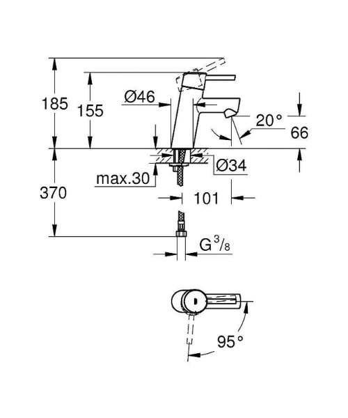 смеситель для раковины grohe concetto 2338510e цвет хром