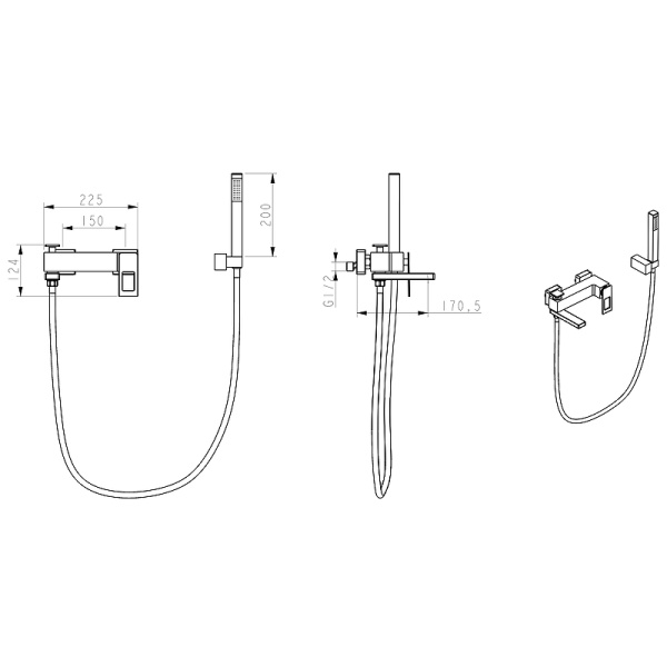 смеситель для ванны boheme q 143-crr.2 хром красный