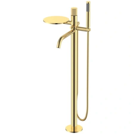 Смеситель напольный для ванны Boheme Stick Linea 129-GG.3 золотой