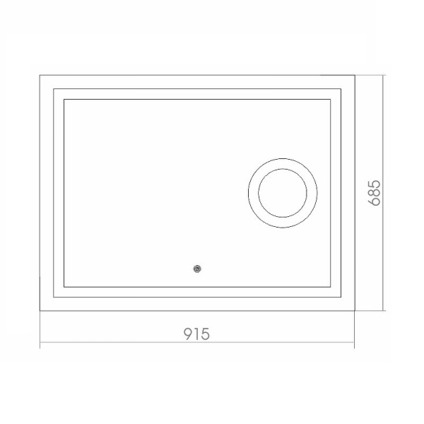 зеркало azario оптима 915*685, led-подсветка 2 режима, сенсорный выключатель, увеличительное зеркало