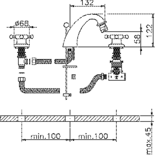 смеситель для биде huber victorian vtt7301021