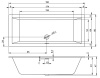 акриловая ванна riho rething cubic b108001005 190x80 см, цвет белая глянцевая