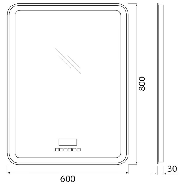 зеркало belbagno spc-mar-600-800-led-tch-rad с подсветкой с сенсорным выключателем с bluetooth с термометром с радио