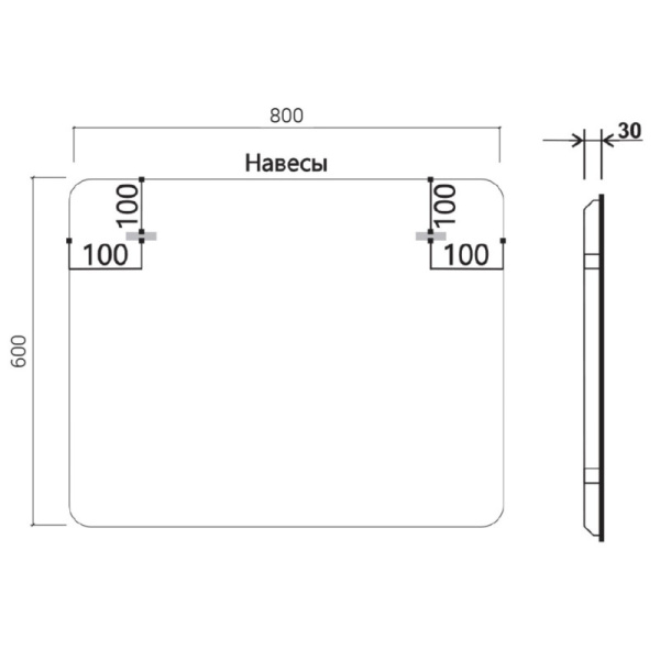 зеркало 80х60 см vincea vlm-3ma800-2