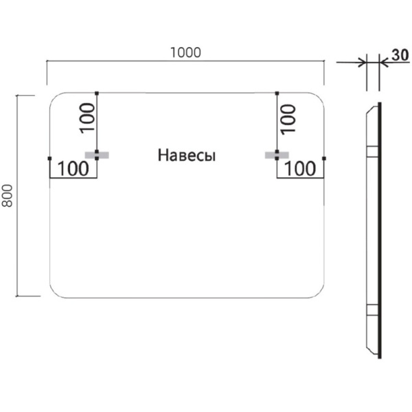 зеркало 100х80 см vincea vlm-3vc100-2