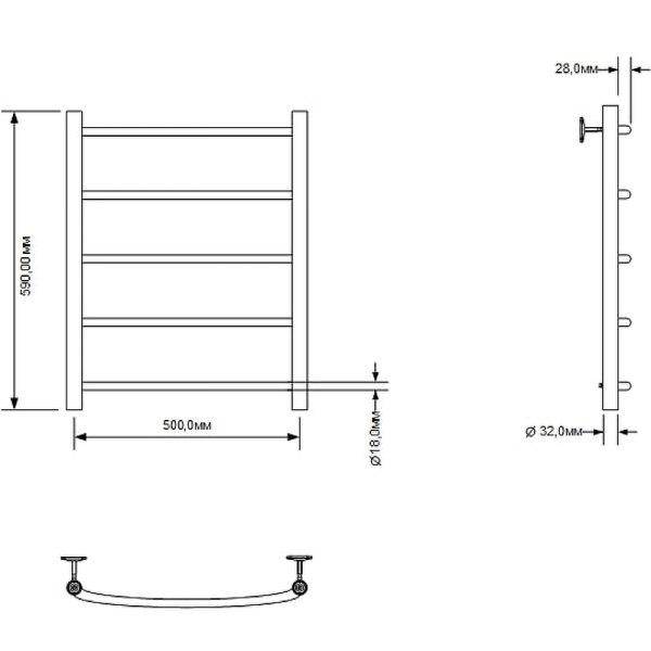 полотенцесушитель водяной aquanet romeo 60x50 266724 хром