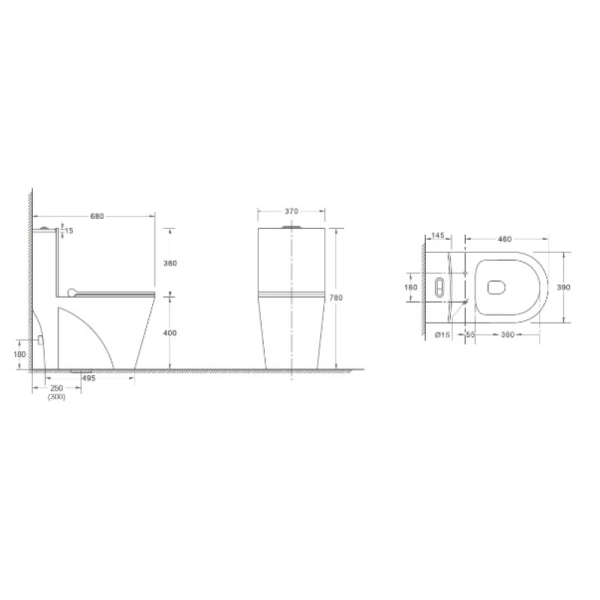 унитаз напольный weltwasser welzbach 001 gl-wt 10000003805 белый глянец с бачком и сиденьем микролифт