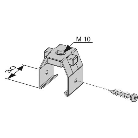 крепежный элемент tece 9040001 с резьбой м10