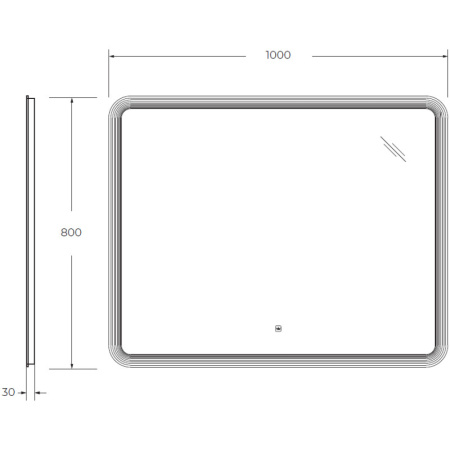 Зеркало 100x80см Cezares Duet CZR-SPC-DUET-1000-800-LED-TCH