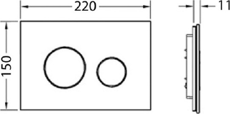 кнопка для инсталляции tece loop glass 9240656 черная цвет хром глянцевый