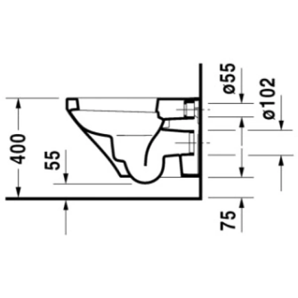 унитаз подвесной duravit durastyle 2536090000, без сиденья, цвет белый.