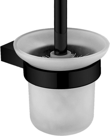 ёршик для унитаза aquanet 5688mb настенный, черный матовый