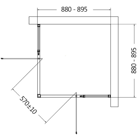 душевой уголок aquame 90x90 aqm7102 профиль хром, стекло прозрачное