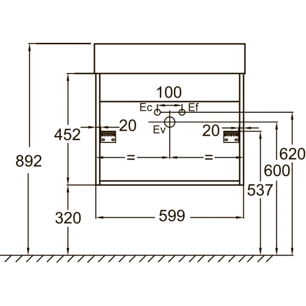тумба 60 см jacob delafon vivienne eb1666-j5-j5 цвет белый глянец