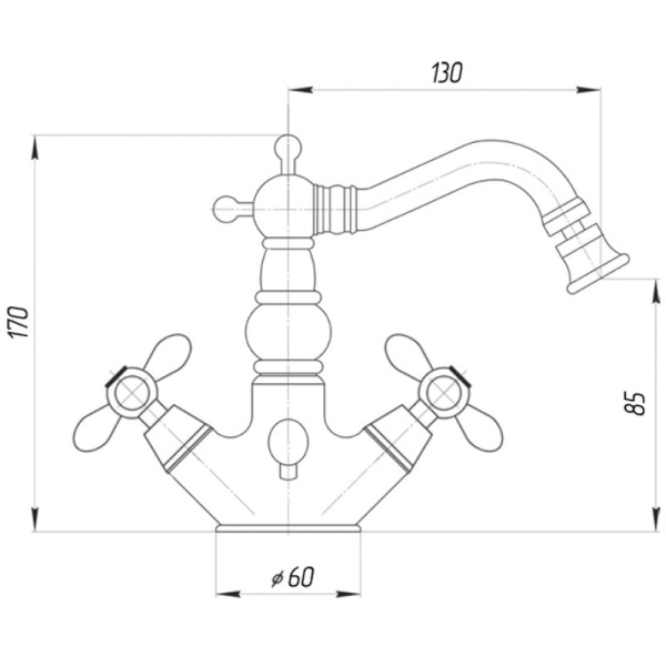 смеситель migliore princeton plus ml.prp-8044.do для биде