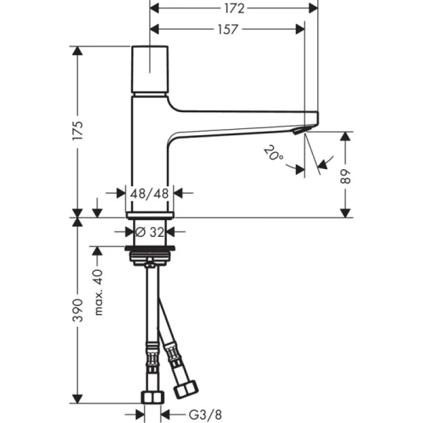 смеситель для раковины с донным клапаном hansgrohe metropol 32570000