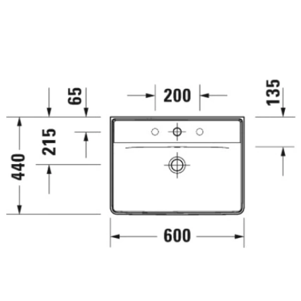 раковина подвесная 60 см duravit d-neo 2366600000, цвет белый