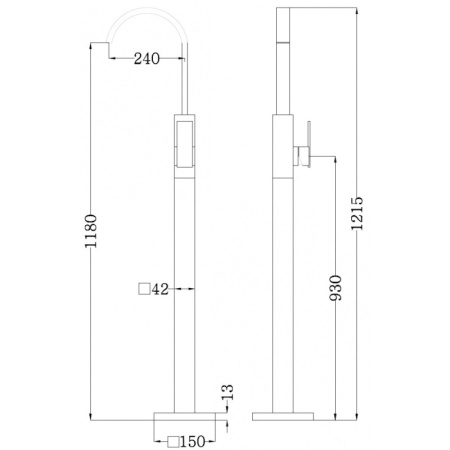 смеситель для раковины напольный abber wasserfall af8640b