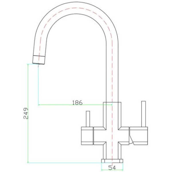 смеситель для кухни с подключением к фильтру zorg inox szr-1126-fa