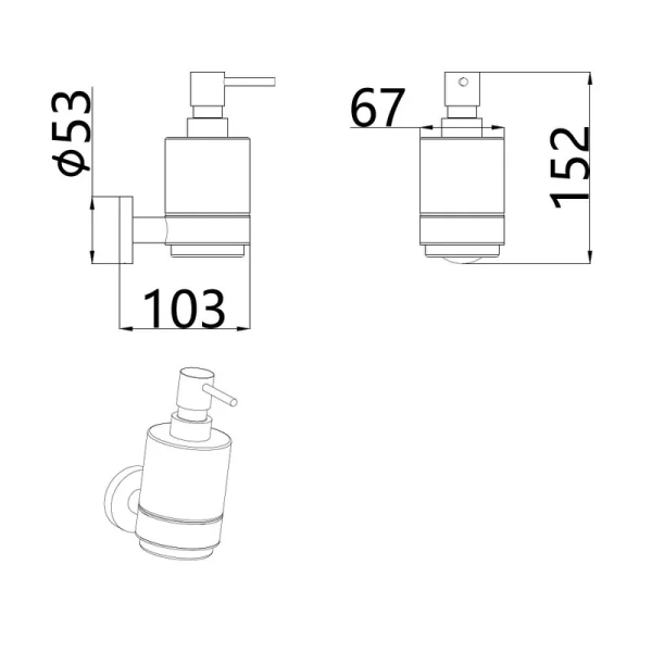 Дозатор для мыла AQUAme Trento AQM7213CR