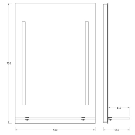 Зеркало Evoform Ledline-S 75х50 с подсветкой