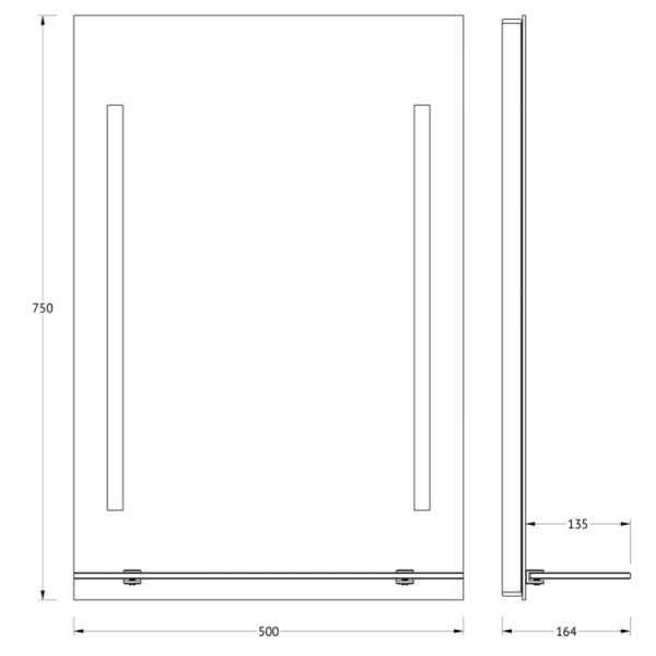 зеркало evoform ledline-s 75х50 с подсветкой