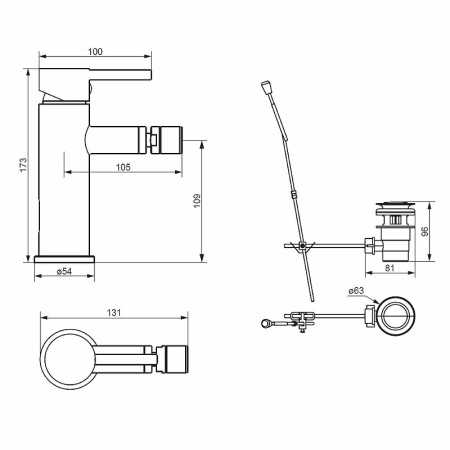 смеситель для биде damixa scandinavian pure 360240300 черный матовый