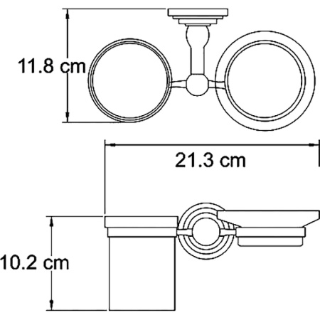 стакан для зубных щеток wasserkraft isar k-7326 с мыльницей, цвет бронза темная