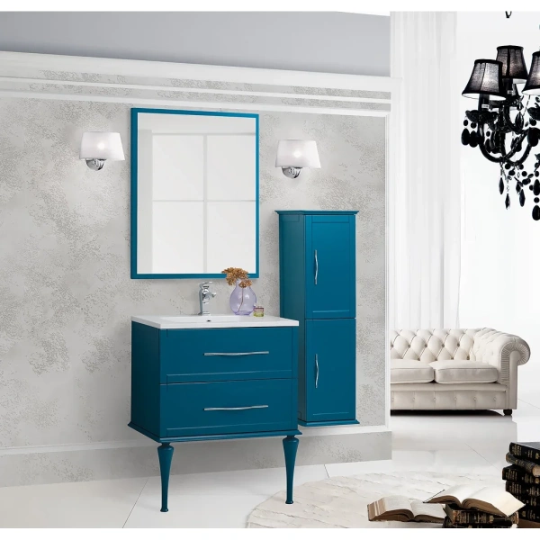 зеркало cezares tiffany 45045 73x90 см, с led-подсветкой, антизапотеванием, blu petrolio