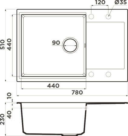 кухонная мойка omoikiri daisen-78-lb-ca 4993689 карамель