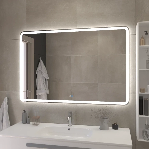 зеркало cezares multicolore 120 czr-spc-mc-1200-800-rgb-tch с подсветкой с сенсорным выключателем и функцией памяти