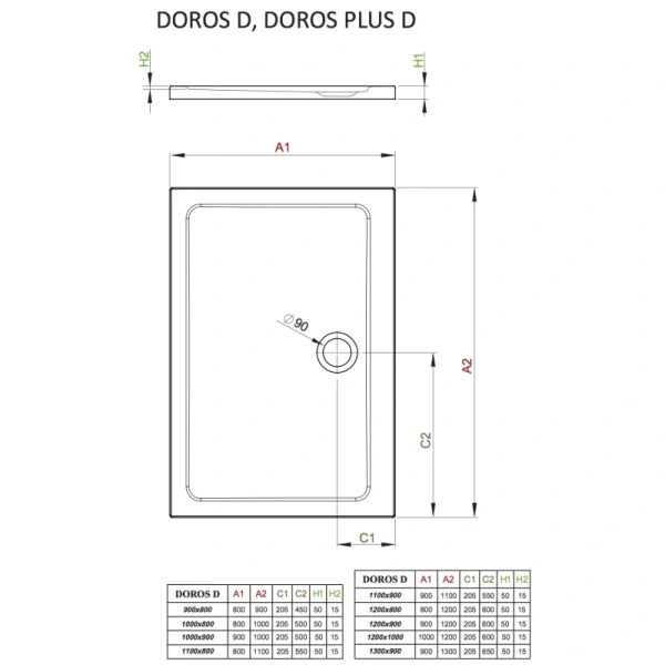 акриловый поддон 120x100 см radaway doros d sdrd1210-01