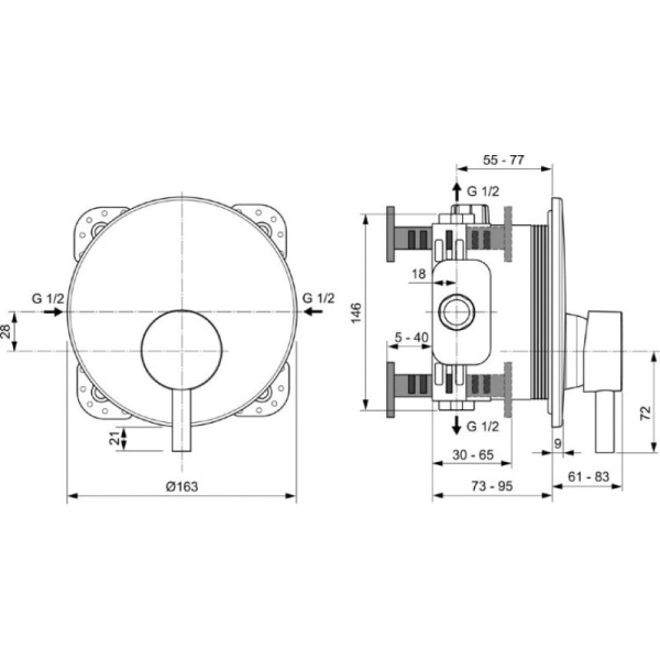 cмеситель для душа ideal standard ceraline a7388xg