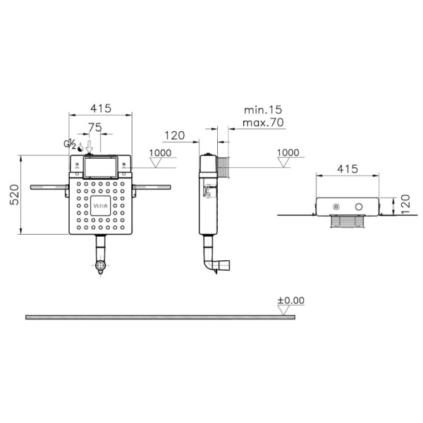 бачок скрытого монтажа vitra 12 s 762-1740-01