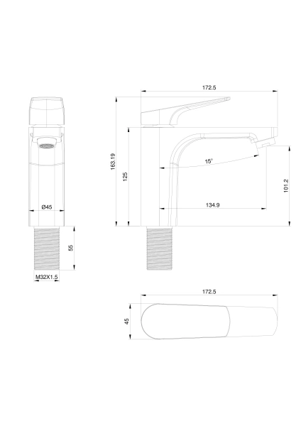 смеситель для раковины wonzon & woghand, хром (ww-a40492-cr)