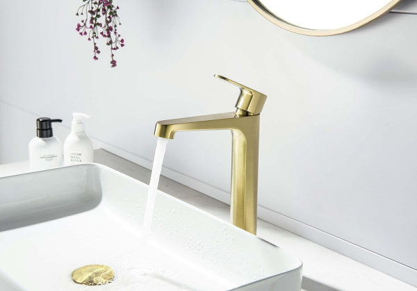 смеситель для раковины aquatek оберон aq1204bg цвет золото шлифованное