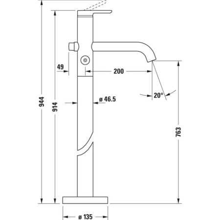 смеситель для ванны с душем duravit c.1 c15250000010 для ванны