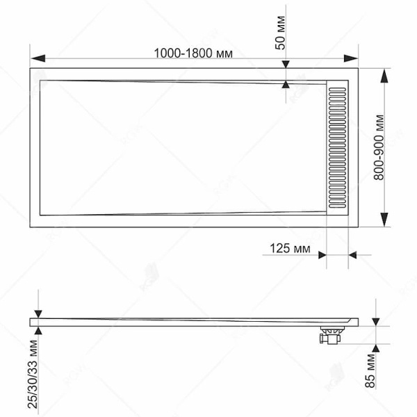 душевой поддон из искусственного камня rgw stone stm-w 100x90 14202910-01 белый