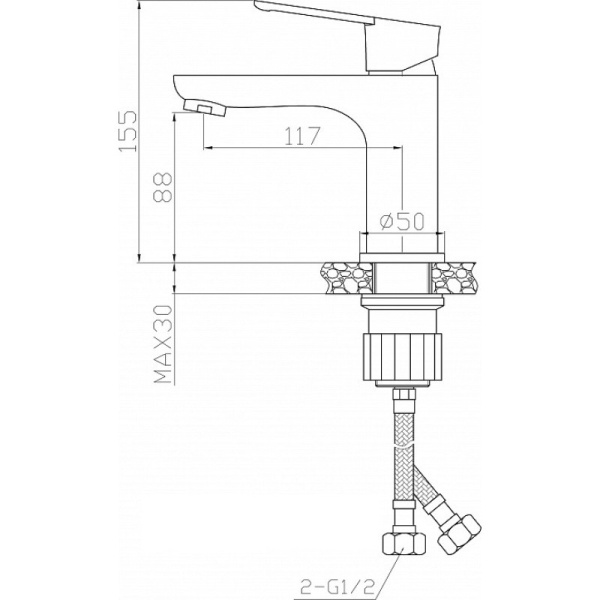 смеситель для раковины agger brave a2302100 цвет хром