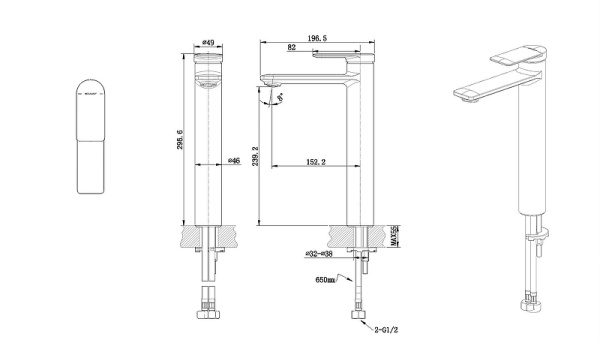 смеситель для раковины bravat eddie black f1369402bw-a9-eng черный