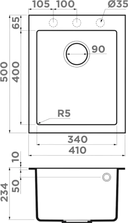 мойка кухонная omoikiri bosen 41-gr leningrad grey