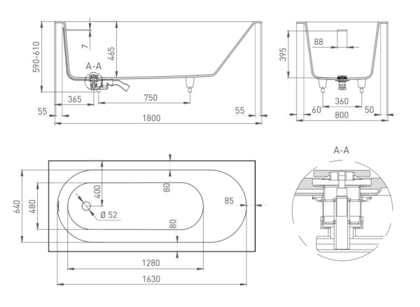 ванна из искусственного камня s-sense salini ornella 102422mrf покраска по ral полностью