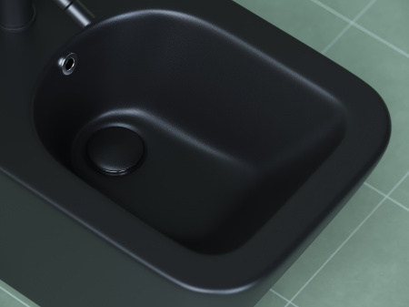 биде ceramicanova metric cn3008mb подвесное, черное матовое